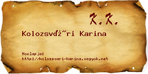 Kolozsvári Karina névjegykártya